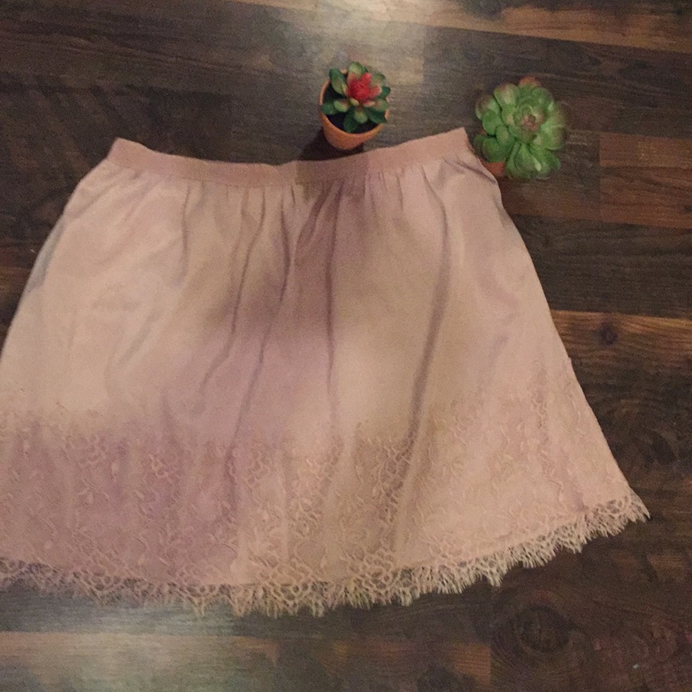 A pink and lace skirt